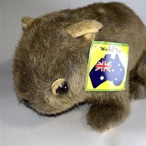 Vintage With Tags Stuffed Toy Plush Windmill Toys Australia 11” Wombat